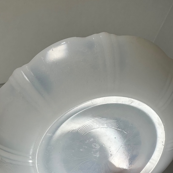 3 Elegant American Sweetheart Monax White Opalescent Glass 6" Tea Cup Saucers - Picture 14 of 16